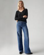 Naylor Mid Rise Wide Leg Jeans Mid Blue Denim Tall - Image 3