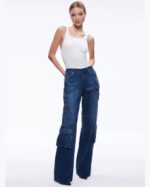 alice + olivia - Cay wide-leg cargo jeans - size 25 - Image 2