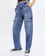 Reformation women's size 26 Mckenna mid rise slouch cargo seneca wide leg jeans