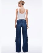 alice + olivia - Cay wide-leg cargo jeans - size 25 - Image 3