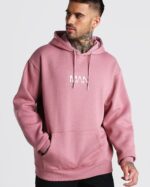 Men’s Fleece Hoodie with Small Embroidered Logo Icons Mauve
