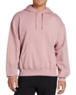 Men’s Fleece Hoodie with Small Embroidered Logo Icons Mauve - Image 2