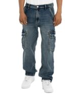 Pro Club Men's Heavyweight Baggy Fit Denim Cargo Pant