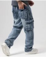 Pro Club Men's Heavyweight Baggy Fit Denim Cargo Pant - Image 3