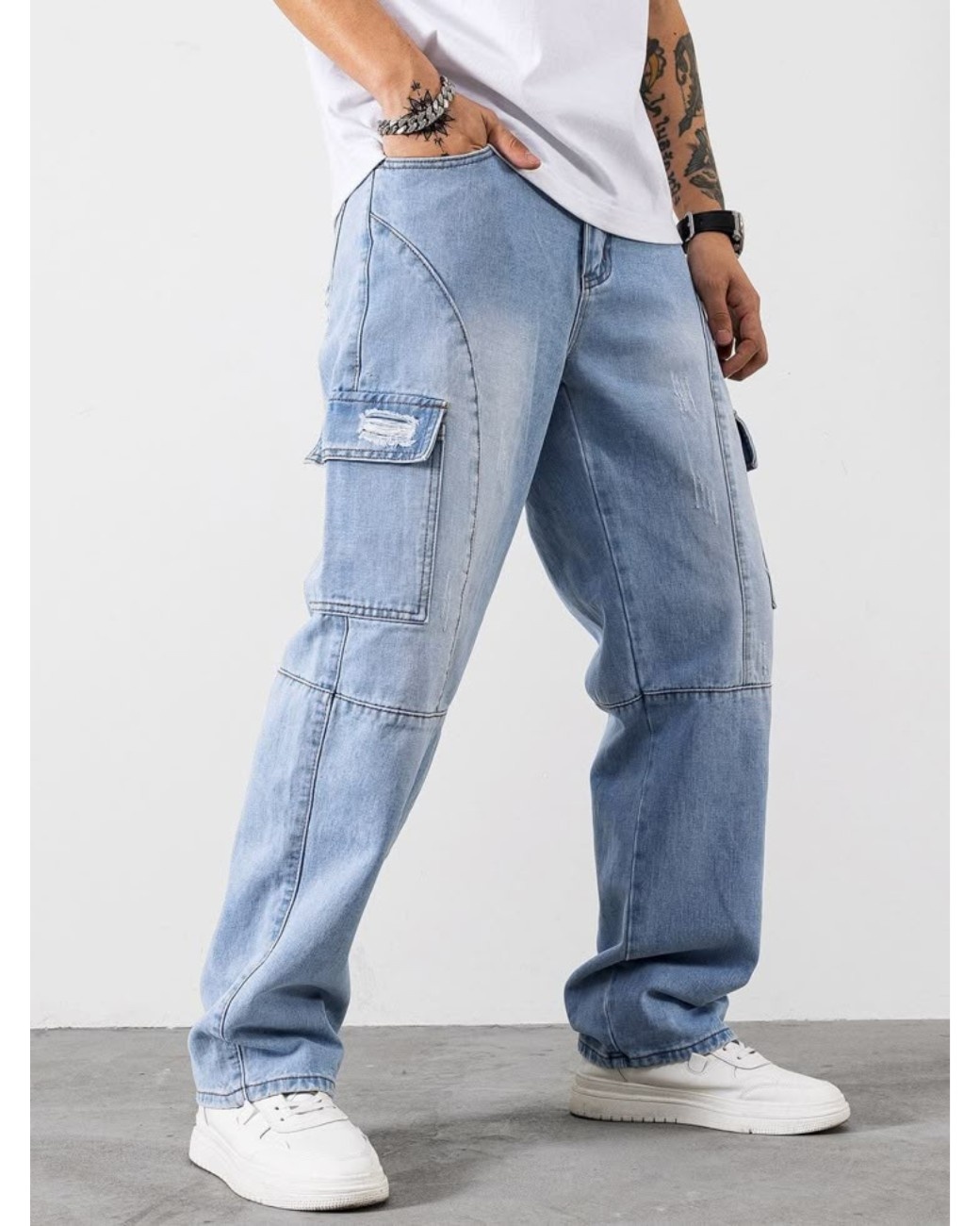 Untitleddesign7 (9) RogueFlex Men’s Denim Cargo Pants - Image 1