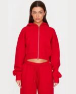Casual Plush Zip Up Hoody Tracksuit - Women - Image 2