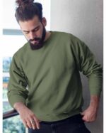 Aesthetic Gen Basic Olive Green Sweatshirt - Image 3