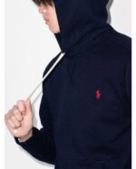 Men’s Fleece Hoodie with Small Embroidered Logo Icons navy blue - Image 2