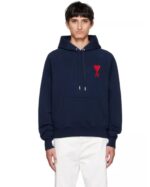 Men’s Fleece Hoodie with Small Embroidered Logo Icons navy blue - Image 4